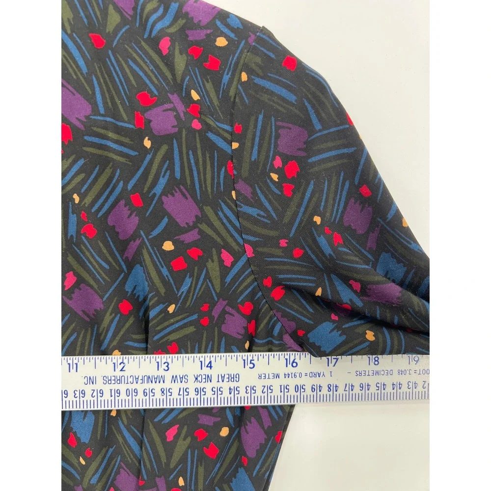 Anne‎ Klein Dress Womens 6 Abstract Print Wrap Surplice Career Quiet Luxury